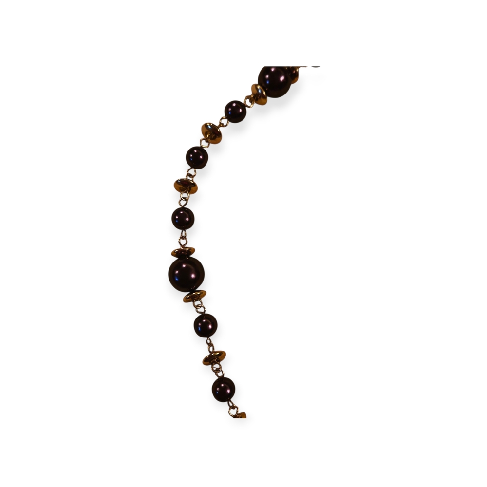 Worthington Vintage Black and Gold Beaded Necklace - Picture 2 of 2